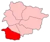 Harta e Andorrës tregon njësinë Sant Julià de Lòria
