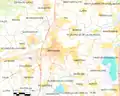 Hartë e Përpinjanit dhe komunave rrethuese