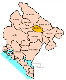 Location of Komuna e Mojkovacit
