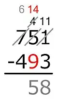 14 - 9 = 5