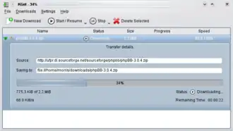 KGet op KDE 4.2.2