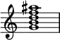 {
\override Score.TimeSignature
#'stencil = ##f
\relative c'' {
\time 4/4
\set Score.tempoHideNote = ##t \tempo 1 = 20
<g b d f ais>1
}
}