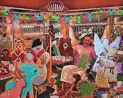 Oil on canvas, 56"x72", 2013, held in reserve for the future Daddy God Museum.