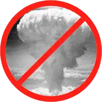 Anti nuclear symbol, a variation of a mushroom cloud and a "no" sign