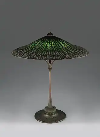 Lotus pagoda table lamp circa 1900–15
