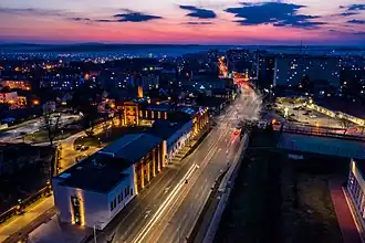 Aerial view with the Culture Center, former brewery