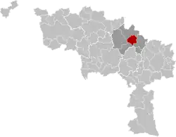 Location of Écaussinnes in Hainaut
