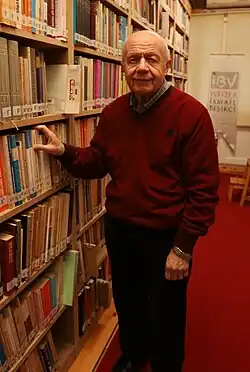 At the foundation bearing his own name, İsmail Beşikçi, Istanbul, Turkey, 2022