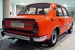 The rear design was also changed in the 1981 facelift, here a Škoda 120 LS