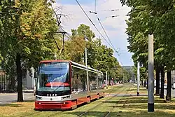 Prague Škoda 15 T tram in Dejvice