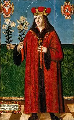 Saint Casimir with Gediminas's Cap, painted in circa 1594
