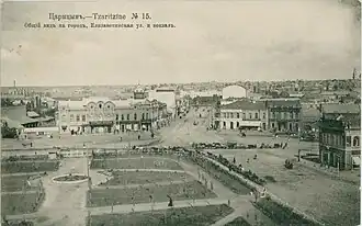 View of Alexander Square from the Alexander Nevsky Cathedral under construction in the early 20th century