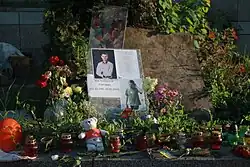 Memorial sign to Ihor Kostenko