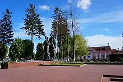 WW2 memorial in front of Volochysk railway station