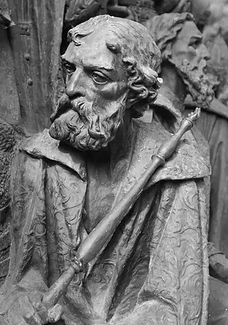 Daniel's statue in the Millennium of Russia monument in Veliky Novgorod