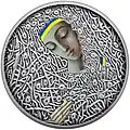 Reverse of the commemorative coin of denomination 5 hryvnia "Pliontanism (Ivan Marchuk)" National Bank of Ukraine (2024)