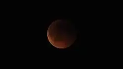 Ending of total eclipse in Moscow, Russia, 18:45 UTC