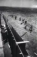 Tel Yitzhak construction of wall, July 1938