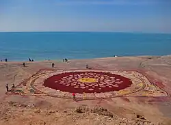 Art made from ochre on the islands beaches