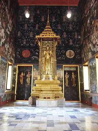 Principal Buddha image inside the ordination hall of Wat Bowon Sathan Sutthawat