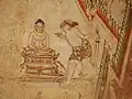 A mural depicting the Temiya Jataka