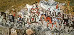 Mural from West Temple, Beshbalik, 10th c.