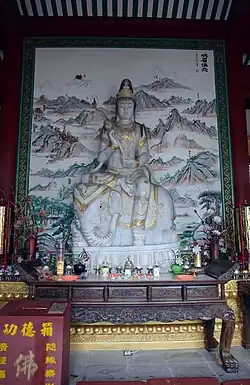 Statue of Puxian at Yongqing Temple in Chengmai, Hainan, China.