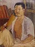 Self-portrait with hand fan, 1915, MMCA