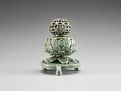 Incense Burner, Celadon with Openwork Design, Goryeo, National Museum of Korea