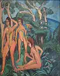 Ernst Ludwig Kirchner Bathers beneath Trees, 1913