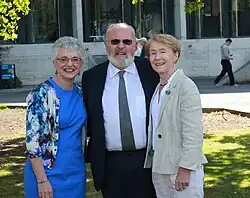 Katherine Zappone (left) and Ann Gilligan (right), with Senator David Norris