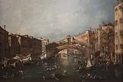 Francesco Guardi View of the Rialto, Venice, from the Grand Canal Looking North, c. 1782