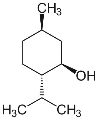 2D representation of the chemical structure of menthol.