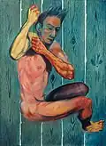 "Dzwonnik" acrylic, canvas 73x100 (2000)
