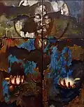 "Przeistoczenie" acrylic, canvas 73x100 (1991)
