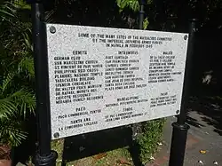 List of documented sites where Japanese massacres occurred during the battle