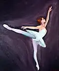 A ballerina, demonstrating plantar flexion of the feet