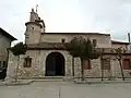 La Mudarra (Valladolid, Spain) - Parish Church of Nuestra Señora del Rosario from the 18th century, baroque. Tower with spiral staircase.