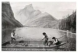 Fishermen on the lake in 1822. Watercolor by Matthäus Loder&nbsp;[de]