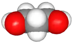 Ball and stick model of 1,3-propanediol