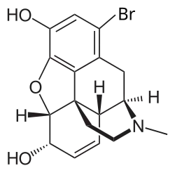 Chemical structure of 1-bromocodeine.