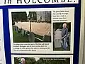 Church of St Andrew, Holcombe, exhibition about the filming of 2015–2019 Poldark tv series showing the false churchyard wall.