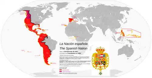 Spanish monarchy (Spain and the Indies) under Ferdinand VII. Spanish American independence was recognized after his death.