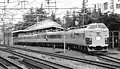 The imperial train car KuRo 157-1 sandwiched in a 183 series set, August 1980
