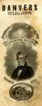 Ribbon badge, William Henry Harrison Convention, Bunker Hill, Charlestown, Massachusetts, 1840