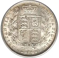 Silver coin with a coat of arms