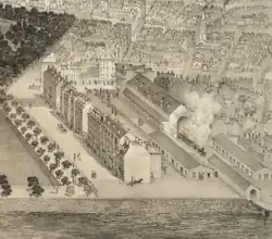 Overview of Park Square, 1850