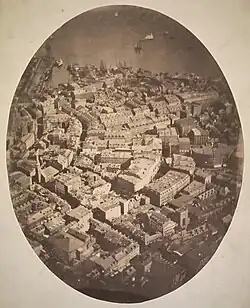 1860 photograph of Boston taken by Wallace from a tethered balloon