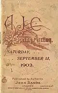 1902 AJC Randwick Plate racebook front cover
