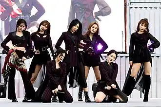 Dreamcatcher in April 2019 L–R: Siyeon, JiU, Dami, Yoohyeon, Gahyun, SuA, and Handong